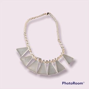 🌼Vintage Quality 80s necklace in triangular shaped beading in translucent clear